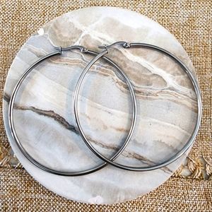 18mm Large Silver Hoop Earrings